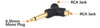 Adaptateur répartiteur jack mono TS 6,35 mm (1/4 pouce) vers jack 2x RCA type Y - Plaqué or 