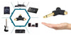 Adaptateur répartiteur jack mono TS 6,35 mm (1/4 pouce) vers jack 2x RCA type Y - Plaqué or 