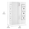 6 Outlet 1500J Surge Protector Side Socket with Swivel Wall Power Strip - 120V - White, Surge Protectors, Power Strips, TGCP - TiGuyCo Plus