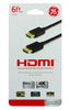6 ft. GE Gold HDMI Cable - FullHD 1080P - 4K UltraHD - Black - 33574, Audio/Video Cables, GE - TiGuyCo Plus
