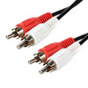 6 ft. TechCraft 2-RCA M-M Plug Stereo Audio Cable - Black, Audio Cables & Adapters, TechCraft - TiGuyCo Plus