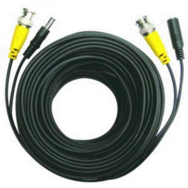 75 ft. 2-in-1 Security Camera Cable with Power - BNC -  M/DC 5.5mmx2mm - Black, Surveillance Security Systems, TechCraft - TiGuyCo Plus