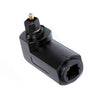 Toslink 90 Degree Digital Optical Audio Cable Adapter for Toslink Optical Cables - Female to Male Right Angle - Black