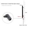 Toslink 90 Degree Digital Optical Audio Cable Adapter for Toslink Optical Cables - Female to Male Right Angle - Black