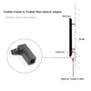 Toslink 90 Degree Digital Optical Audio Cable Adapter for Toslink Optical Cables - Female to Male Right Angle - Black
