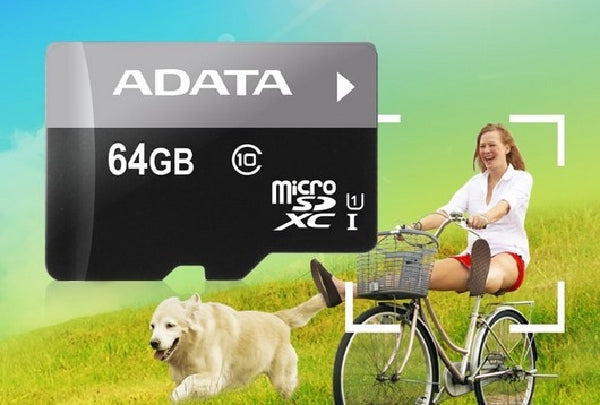 ADATA 64GB Premier microSDXC Card with Adapter - UHS-I - Class-10 - AUSDX64GUICL10-RA1, Memory Cards, ADATA - TiGuyCo Plus
