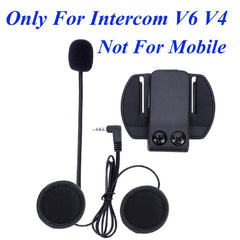 BTI V6 Boom Microphone Headset with Spare Clip - Black - Suitable for V6 V4 V2-500C Motorcycle Bluetooth Multi Interphone Headsets