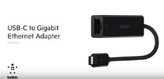 Belkin USB-C to Gigabit Ethernet Adapter - Black - F2CU040BTBLK