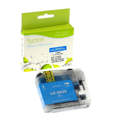 Cartouche d'encre compatible avec la cartouche d'encre cyan Brother LC203 - Cartouche d'encre compatible fuzion™ Premium 