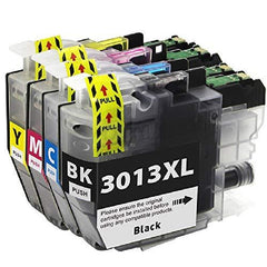 Compatible avec Brother LC3013XL Pigment BK/C/M/Y Cartouche d'encre compatible à haut rendement Combo - 4 cartouches 