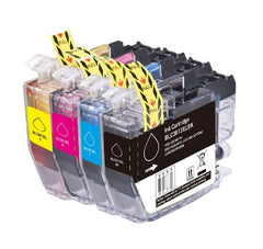 Compatible with Brother LC3013 Compatible Ink Cartridge High Yield Combo BK/C/M/Y - With Chip - Economical Box