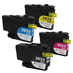 Compatible with Brother LC3033XXL Compatible Combo Pack BK/C/M/Y Premium Ink - 4 Cartridges - LC3033CPK