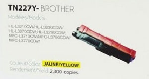 Compatible with Brother TN-227 Yellow Compatible Premium Tone Toner Cartridge - 2.3K