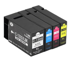 Compatible with Canon PGI-1200XL BK/C/M/Y  - PREMIUM ink Compatible Ink Pigment Cartridges Combo - 4 Cartridges