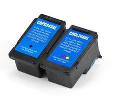 Compatible with Canon PG-245XL Black - CL-246XL Color Remanufactured Ink Cartridges Combo Pack