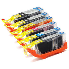 Compatible with Canon PGI-225/CLI-226 New Compatible Ink Cartridges Combo Pack (PGI-225 Black + CLI-226 Black/Grey/Cyan/Magenta/Yellow) with Chip