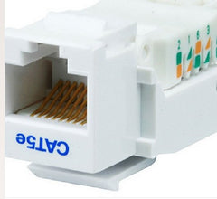 Cat5e Modular Toolless Keystone Jack - RJ-45 Female Connector - White