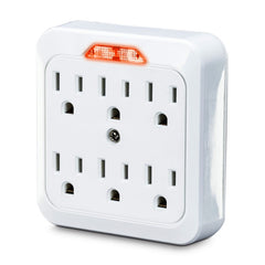 CyberPower Power Plug - NEMA 5-15P - 6 x NEMA 5-15R - 125 V AC Voltage - White - GT600L