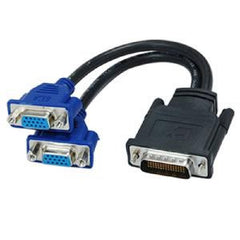 DMS-59 Male to Dual VGA (15-Pin) Female Video Cable - M/2F - Black/Blue