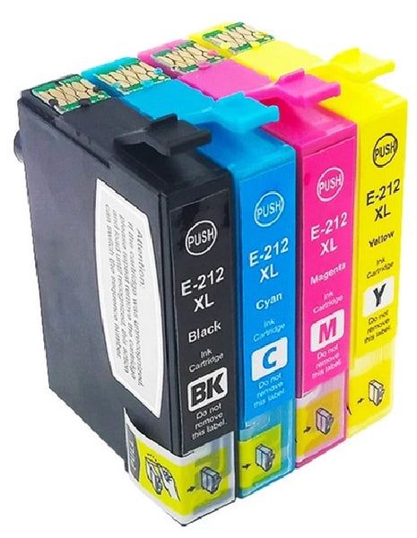 PREMIUM ink - Epson T212XL Combo BK/C/M/Y Compatible Ink Cartridges - High Yield - 4 Cartridges - Combo Pack