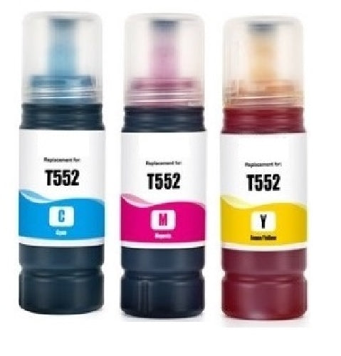 Compatible with Epson T552 C/M/Y PREMIUM ink Compatible Ink Bottles Combo - 3 Refill Bottles