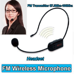 FM Wireless Microphone Headset - FM Radio Multi-Channel Microphone - Black - 104797