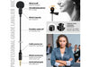 Microphone cravate professionnel à clip 3,5 mm pour ordinateur, appareils photo, smartphones et vlog - Noir