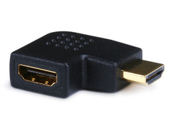 HDMI 270 Degree Right Angle Port Saver Adapter (Male to Female), Vertical Flat Right - Black