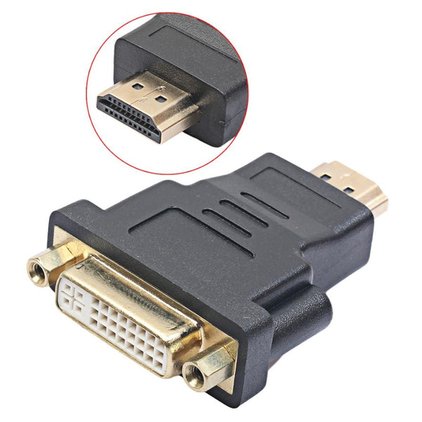 ! A ! HDMI Male to DVI (24+5) Female Adapter - Gold Connector - Black, Cables & Adapters, Speedex - TiGuyCo Plus