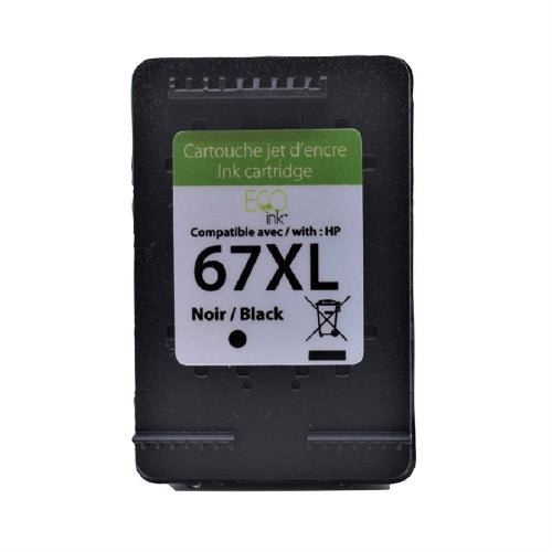Compatible with HP 67XL (3YM57AN) Black Remanufactured EcoInk Ink Cartridge - 240 Copies