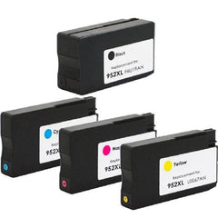 Compatible with HP 952XL Black/Cyan/Magenta/Yellow Rem. ECOink Combo Pack - 4 Cartridges