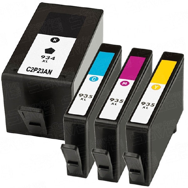 HP 934XL Black (C2P23AN) and HP 935XL Cyan, Magenta, Yellow (C2PxxAN) Remanufactured Ink Cartridge Combo Pack, Ink Cartridges, Various - TiGuyCo Plus
