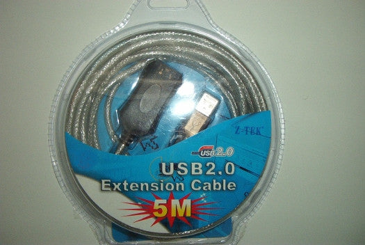 Z-TEK USB 2.0 A Male to A Female Extension Cable - 5M (16 feet) - A must for far away peripherals!, USB Cables, Hubs & Adapters, Z-TEK - TiGuyCo Plus