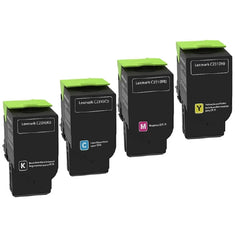 Lexmark C2310 Original Black / Cyan / Magenta / Yellow Return Program Toner Cartridges - 4 Cartridges