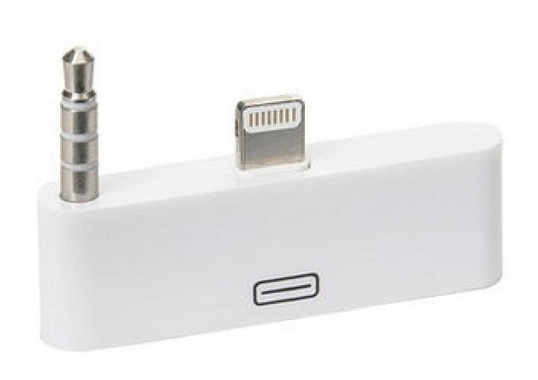 Lightning to 30-Pin 3.5mm Audio Dock Adapter Support IOS7, White, Audio Cables & Adapters, TiGuyCo Plus - TiGuyCo Plus