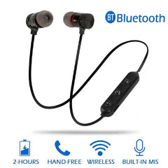 M5 Wireless Bluetooth Earphones Magnetic Attraction Headset w/Mic - Black