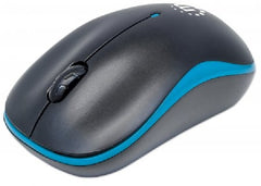 Manhattan Success Wireless Optical Mouse - USB, Three Buttons with Scroll Wheel, 1000 dpi, Blue-Black - 179416