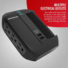 Monster Essentials Swivel Wall Tap Surge Protector - 6 AC - 2 USB-A - 1-Side Swivel Sockets - 1200 Joules -  Black