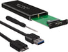 Adaptateur de boîtier de stockage externe PCI-e NGFF M.2 SSD 2280 vers USB 3.0 en aluminium - Noir 