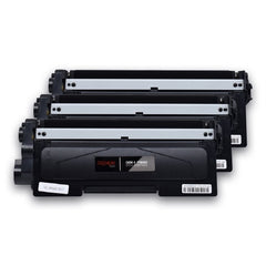 Compatible with Brother TN-660 Black - Premium Tone Compatible Toner - High Yield - Trio Pack - Yield 2.6K/ea