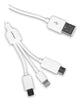Pisen Multi-function USB to Lightning 8-Pin, Micro USB and Type C Charging Data Cable - 1000mm - White
