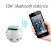 Portable Mini Bluetooth Speaker - Ball Shaped S-BASS Wireless Bluetooth LED Light Stereo Speaker With Mic & FM Radio - White