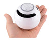 Portable Mini Bluetooth Speaker - Ball Shaped S-BASS Wireless Bluetooth LED Light Stereo Speaker With Mic & FM Radio - White