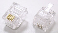 Fiches modulaires RJ11 pour câble téléphonique plat - (6P4C) - Transparent - 10 pk 