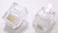 RJ11 Flat Cable Modular Plugs for Telephone Cable - (6P4C) - Clear - 10pk