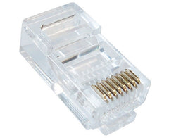 Fiches modulaires pour câbles ronds RJ45 pour câbles torsadés à paires torsadées - (8P8C) - Transparent - 10 pk