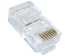 RJ45 Round Cable Modular Plugs for Twisted Pair Stranded Cable - (8P8C) - Clear - 10pk