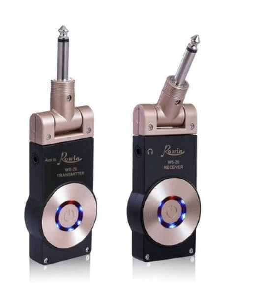 Rowin WS-20 2.4G Wireless Guitar Rechargeable Transmitter Receiver Set, 30 Meters Transmission Range Guitar Wireless System - Gold