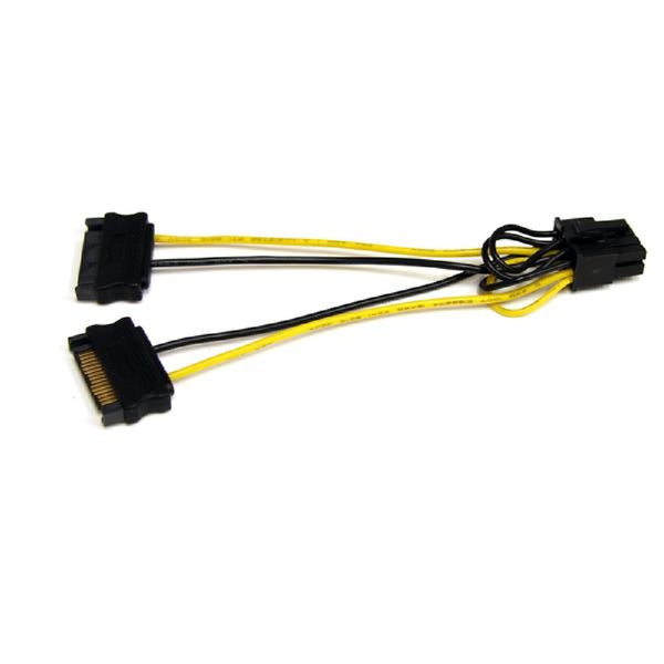 StarTech 6in SATA Power to 8 Pin PCI Express Video Card Power Cable Adapter - SATPCIEX8ADP