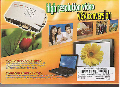 VGA to Composite and S-Video Conversion Box
